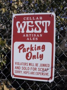Cellar West parking sign
