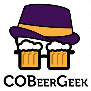 Picture of Colorado Beer Geek Logo. Eyeglasses made of foamy beer glasses topped with a fedora